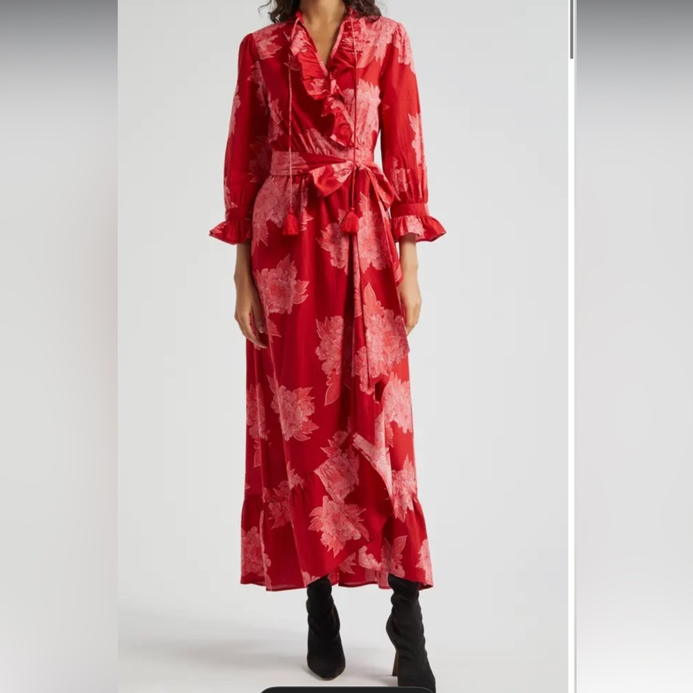 Simone Floral Cotton Wrap Dress
